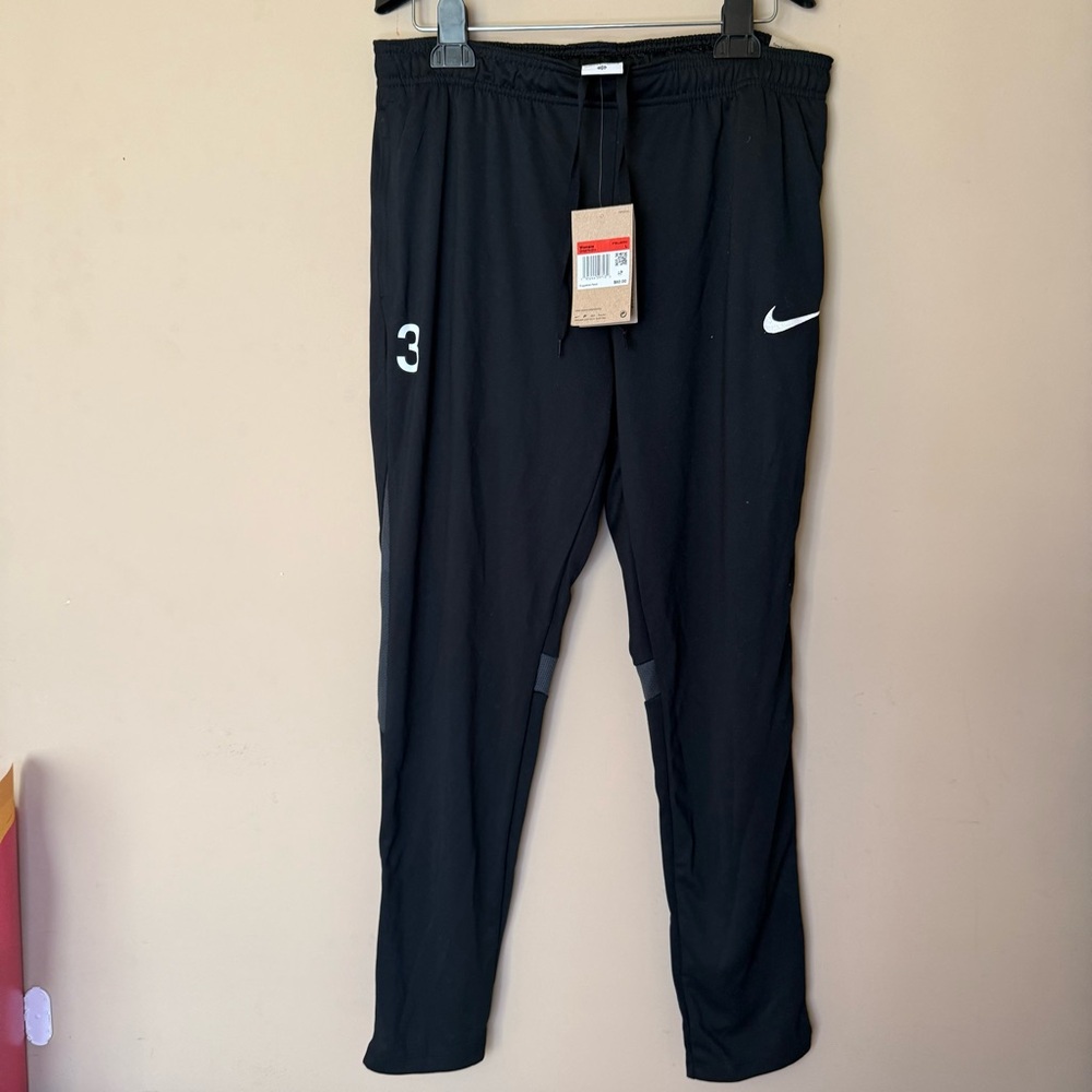 Nike NEW WOMENS Dri-Fit Running Pants SOCCER Large 3 embroidered standard